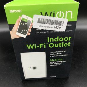 WiOn 50050 Indoor Wi-Fi Outlet, Wireless Switch, Programmable Timer w App